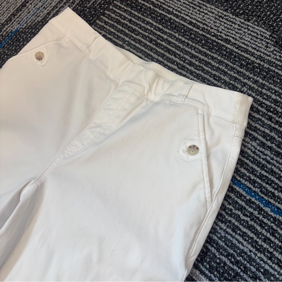 Spanx Large Stretch twill cropped wide leg pants  White - Picture 4 of 10